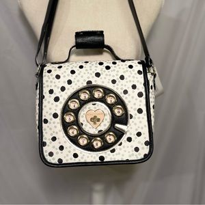Black, and White Betsey Johnson Rotary Phone Purse
